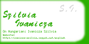 szilvia ivanicza business card